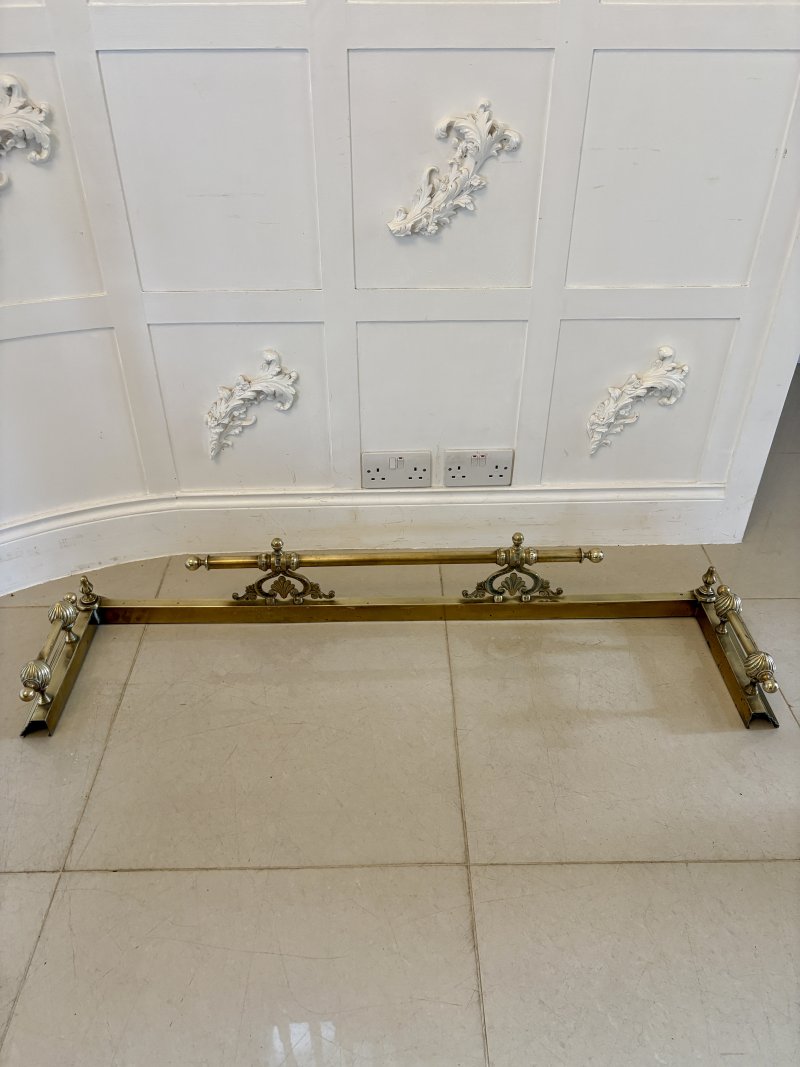 Antique Victorian Brass Fender - Image 2